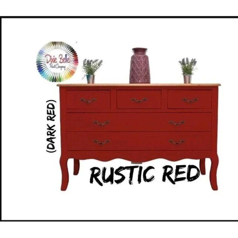 Dixie Belle Chalk Mineral Paint Rustic Red 8oz Dark Red‎ Furniture Paint DIY